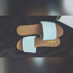 Lulu White Slip On Sandals
